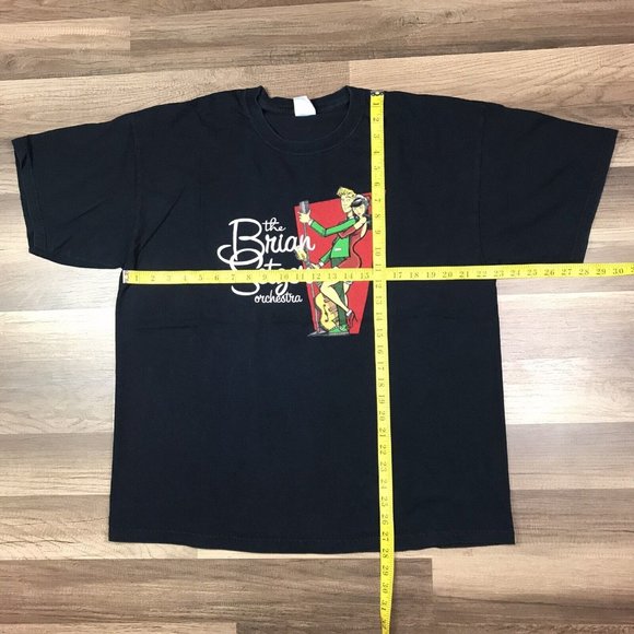 Y2K Brian Setzer Orchestra Concert Tee 2009 Christmas Rocks Tour T-Shirt Mens XL - Picture 3 of 10